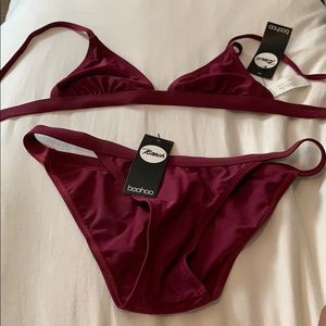 Burgundy bathing suit